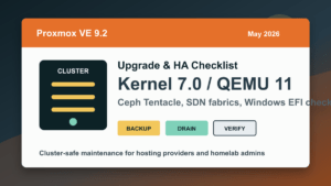 Proxmox VE 9.2 upgrade checklist for HA clusters QEMU 11 Kernel 7 and Ceph Tentacle