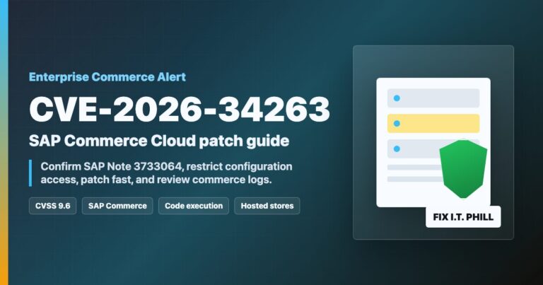 SAP Commerce Cloud storefront protected with patch and access-control guidance for CVE-2026-34263