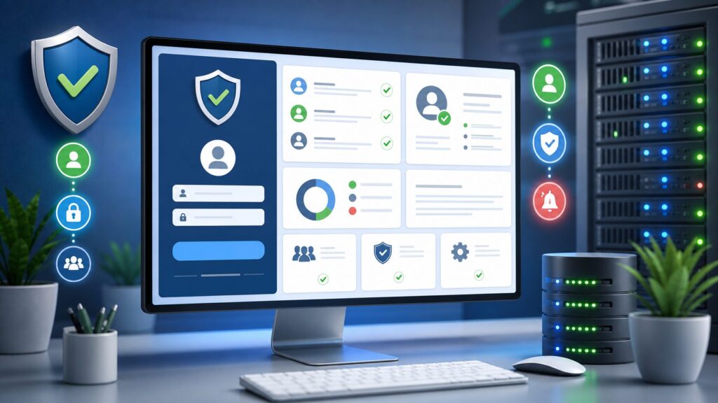 WordPress user verification dashboard protected with update checks and account review for CVE-2026-7458