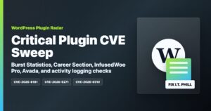 WordPress plugins protected with May 14 2026 critical CVE update and removal guidance