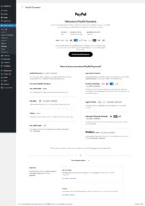 WooCommerce PayPal Payments settings page in local WordPress sandbox showing PayPal onboarding and settings