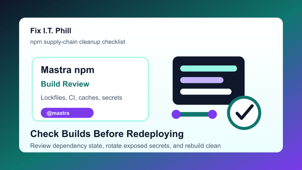 Developer and CI cleanup checklist for the Mastra npm supply-chain attack involving easy-day-js