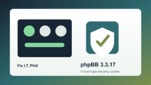 phpBB authentication bypass update checklist for forums, administrators, backups, OAuth login, and post-update verification