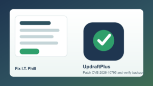 UpdraftPlus CVE-2026-10795 patch checklist for WordPress backup plugin administrators