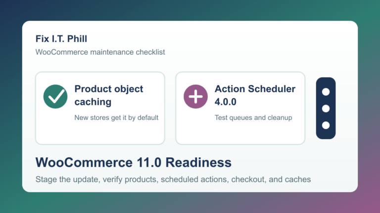 WooCommerce 11.0 checklist for product object caching and Action Scheduler 4.0 testing