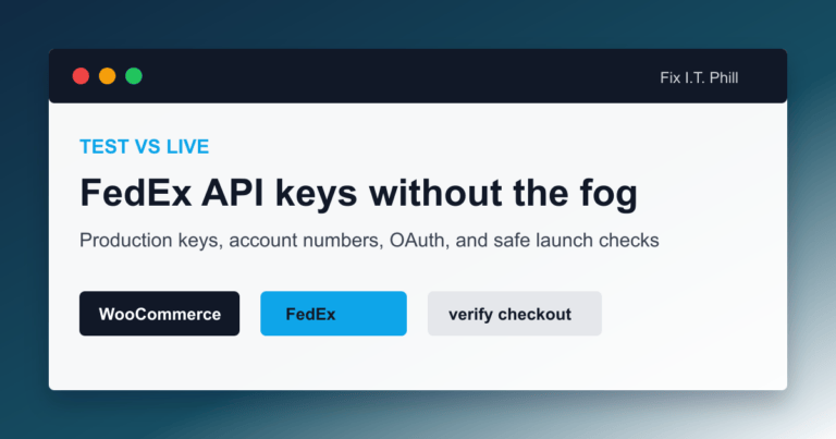 FedEx API test keys and production keys checklist for WooCommerce live shipping rates