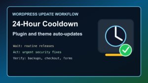 WordPress.org 24-hour plugin and theme auto-update cooldown checklist for site owners