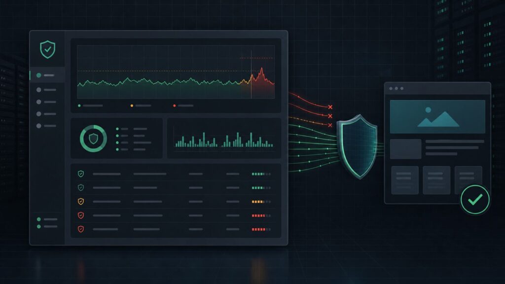 Cloudflare emergency WAF managed rules checklist with security event review dashboard