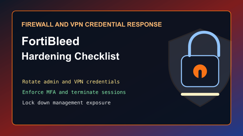 FortiBleed Fortinet credential exposure checklist for firewall VPN and hosting admins