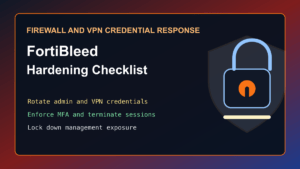 FortiBleed Fortinet credential exposure checklist for firewall VPN and hosting admins
