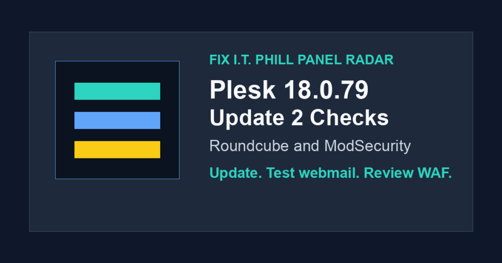 Plesk Obsidian interface for hosting panel maintenance and DNSSEC review