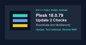 Plesk Obsidian interface for hosting panel maintenance and DNSSEC review