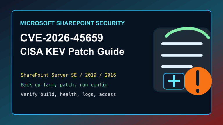 Microsoft SharePoint security update checklist for CVE-2026-58644 CISA KEV