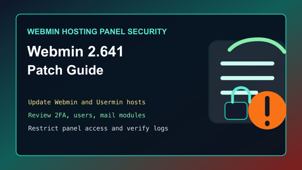 Webmin 2.641 security update patch guide for hosting servers and Virtualmin admins